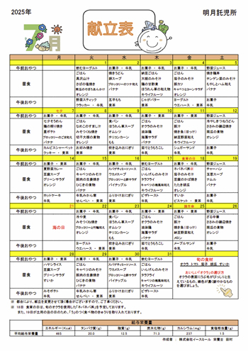 献立表