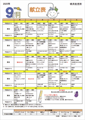 献立表